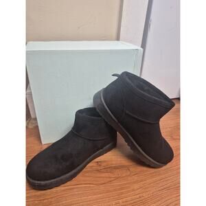 Sonoma Boots Womens Size 7 Black Lupita Fur Lined Warm Faux Suede NWT ss